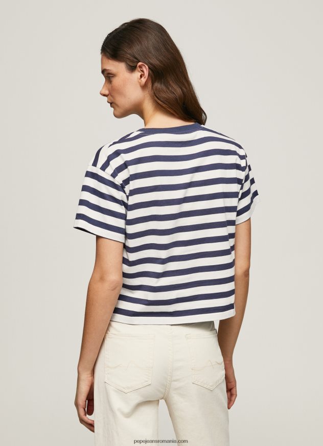 tricou cu imprimeu în dungi femei Pepe Jeans ocean 6Z0R46450