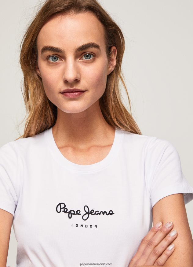 tricou cu logo de bază femei Pepe Jeans alb 6Z0R46416