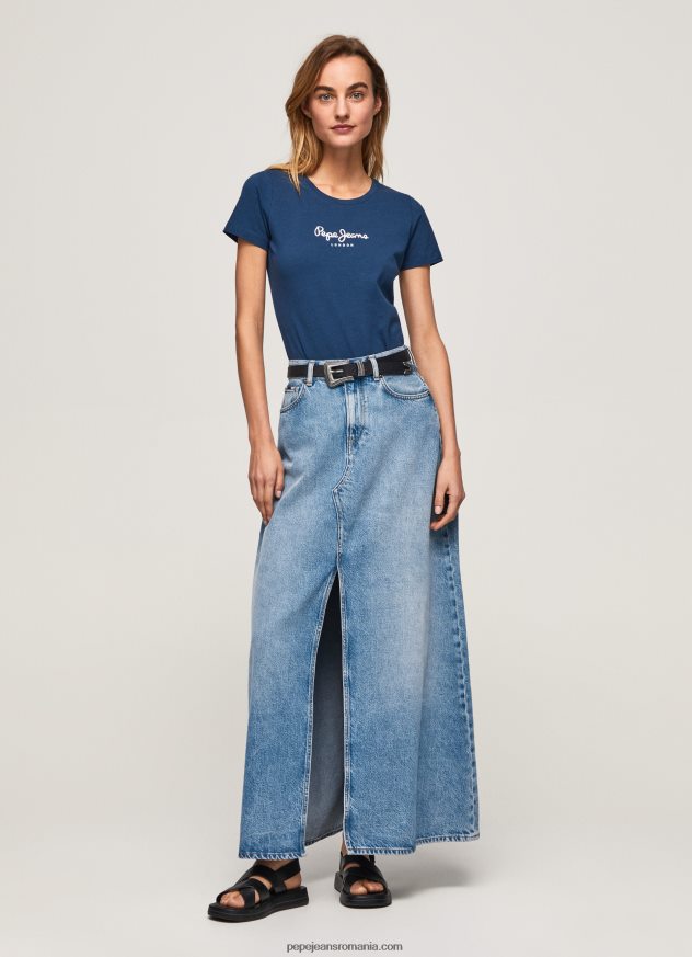 tricou cu logo de bază femei Pepe Jeans marina 6Z0R46470