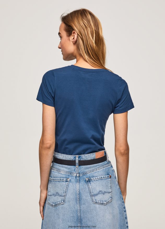 tricou cu logo de bază femei Pepe Jeans marina 6Z0R46470