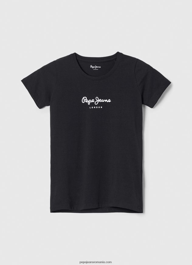 tricou cu logo de bază femei Pepe Jeans negru 6Z0R46400