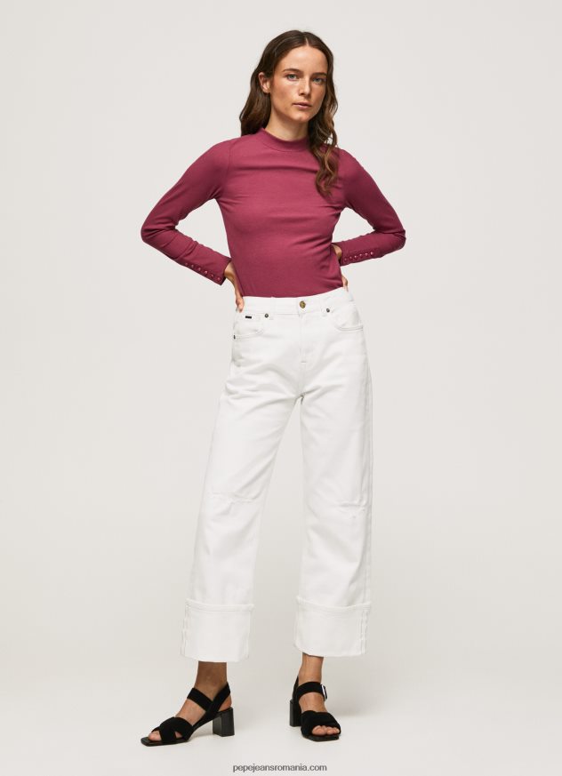 tricou cu mânecă lungă cu nervuri femei Pepe Jeans fard de obraz închis 6Z0R46393