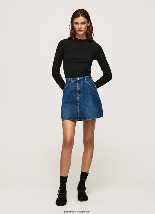 tricou cu mânecă lungă cu nervuri femei Pepe Jeans negru 6Z0R46407