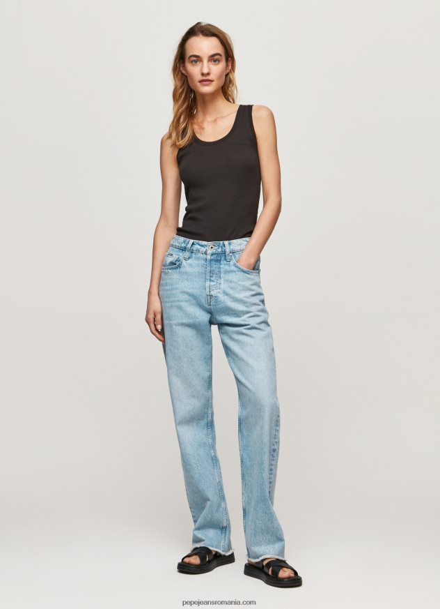 tricou cu mâneci cu mâneci striate femei Pepe Jeans negru 6Z0R46440