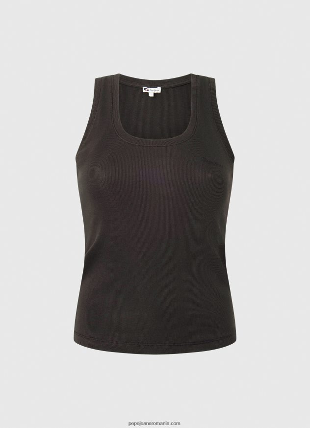 tricou cu mâneci cu mâneci striate femei Pepe Jeans negru 6Z0R46440