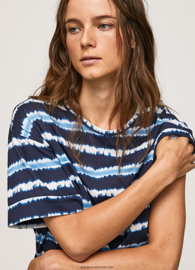 tricou din bumbac cu dungi decolorate femei Pepe Jeans dulwich 6Z0R46413