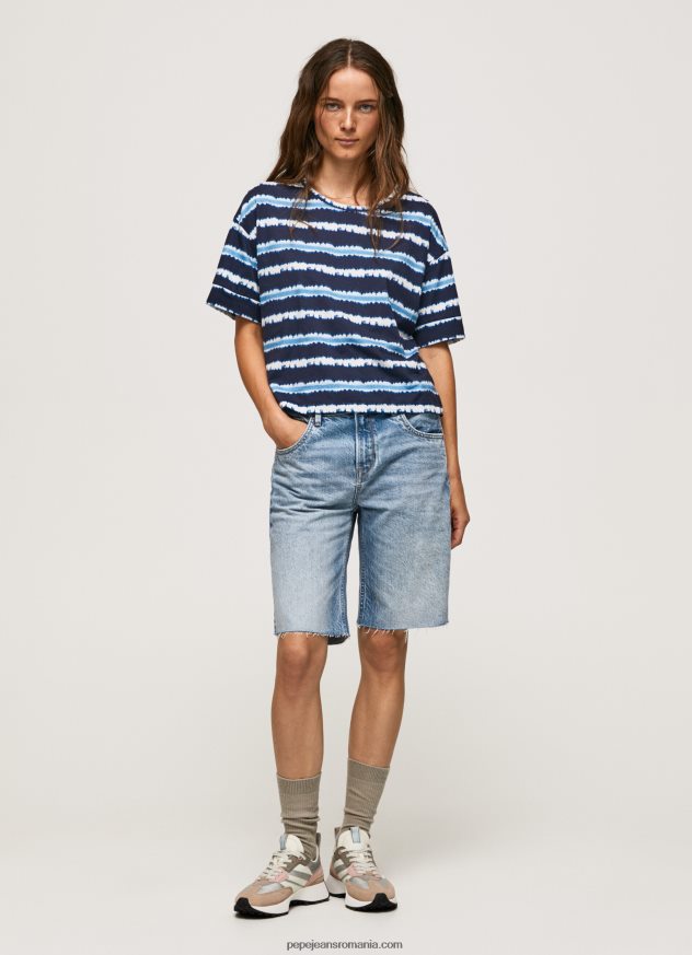tricou din bumbac cu dungi decolorate femei Pepe Jeans dulwich 6Z0R46413