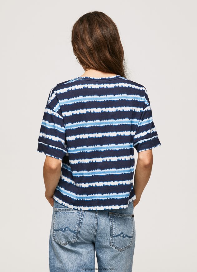 tricou din bumbac cu dungi decolorate femei Pepe Jeans dulwich 6Z0R46413