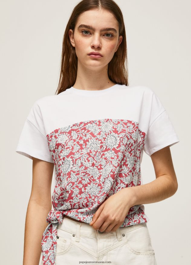 tricou din bumbac cu imprimeu floral femei Pepe Jeans studio roșu 6Z0R46380