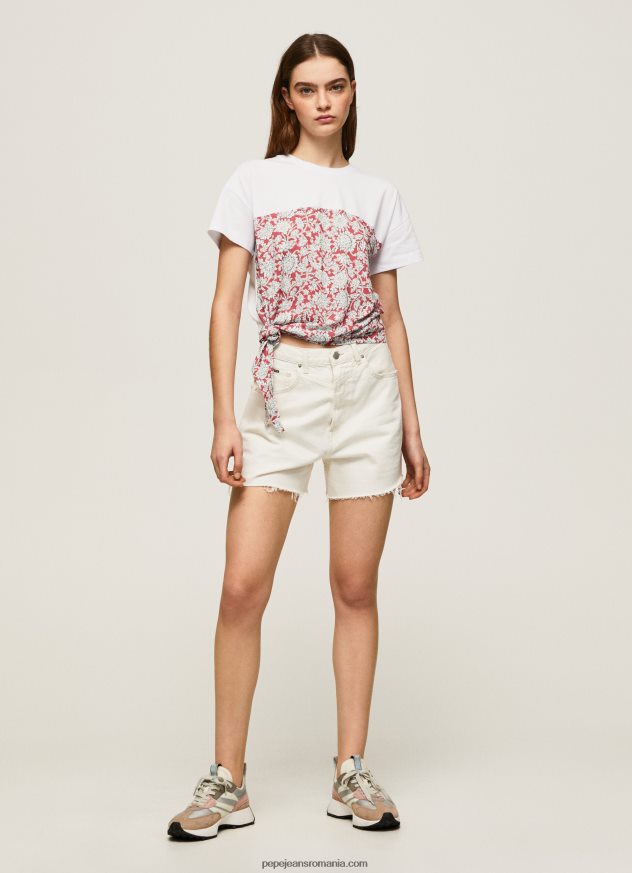 tricou din bumbac cu imprimeu floral femei Pepe Jeans studio roșu 6Z0R46380