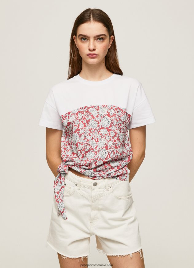 tricou din bumbac cu imprimeu floral femei Pepe Jeans studio roșu 6Z0R46380