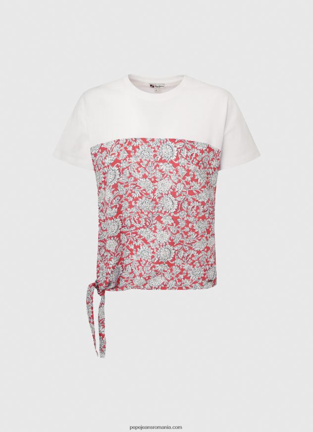 tricou din bumbac cu imprimeu floral femei Pepe Jeans studio roșu 6Z0R46380