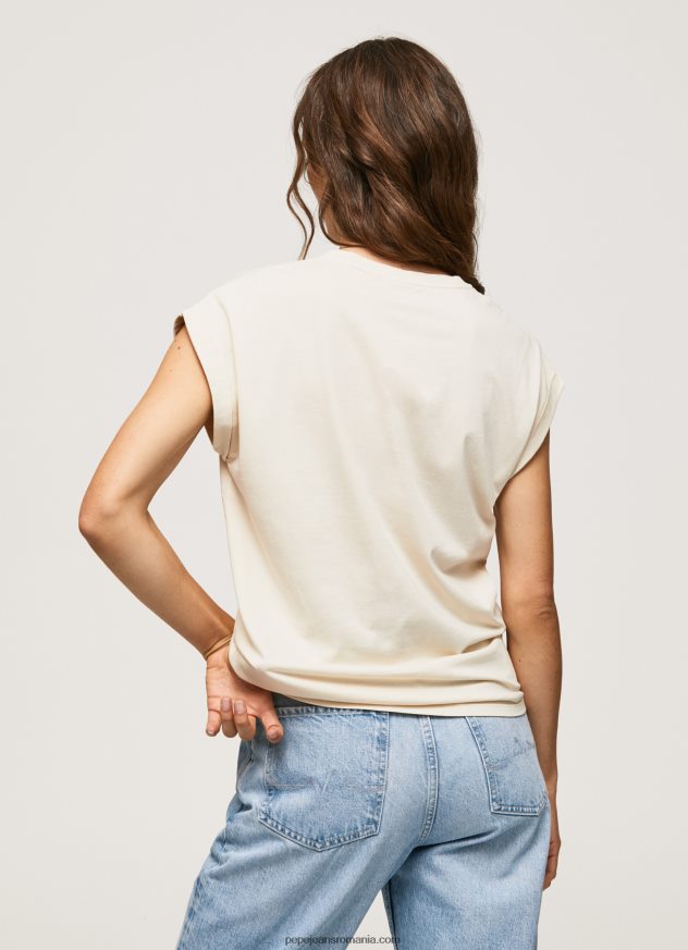 tricou din bumbac cu logo floral femei Pepe Jeans piele de bivol 6Z0R46402