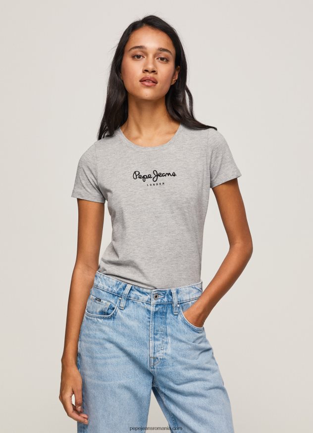 tricou din bumbac cu logo floral femei Pepe Jeans piele de bivol 6Z0R46402