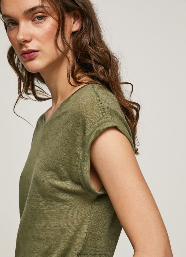 tricou din in cu mâneci pentru armhole femei Pepe Jeans gamă 6Z0R46439