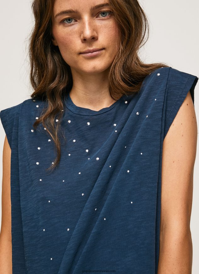 tricou marmorat cu maneci cu armuri femei Pepe Jeans dulwich 6Z0R46406