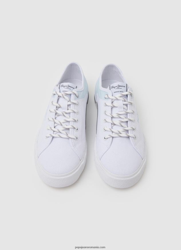 adidași de bază Kenton Road femei Pepe Jeans alb 6Z0R46635