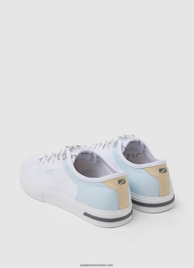 adidași de bază Kenton Road femei Pepe Jeans alb 6Z0R46635