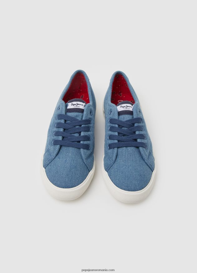 adidași de bază din denim brady femei Pepe Jeans albastru de fabrică 6Z0R46633