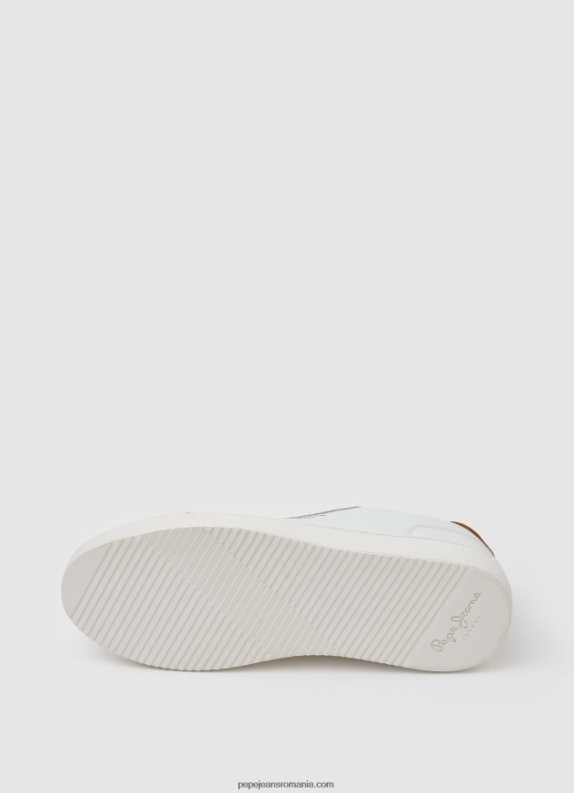 adidași de bază din piele femei Pepe Jeans alb 6Z0R46585