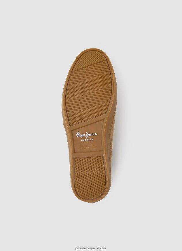 pantofi colin adidași din piele femei Pepe Jeans bronzat 6Z0R46640