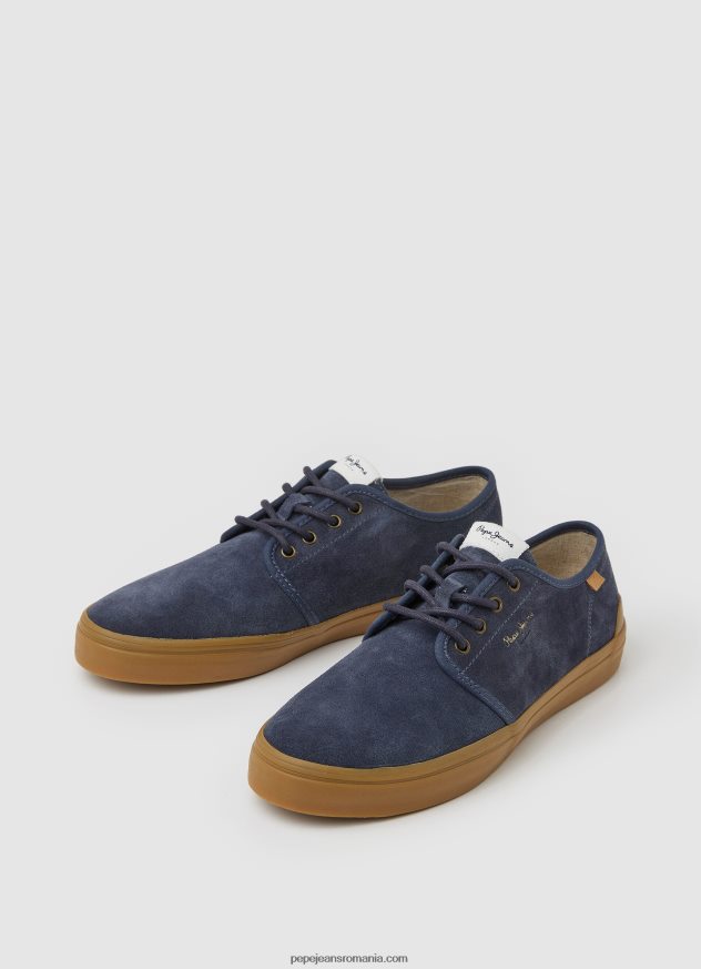 pantofi colin adidași din piele femei Pepe Jeans marina 6Z0R46638