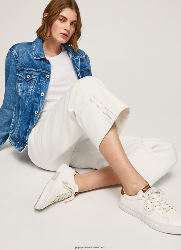 pantofi sport Kenton max clasici femei Pepe Jeans alb 6Z0R46583