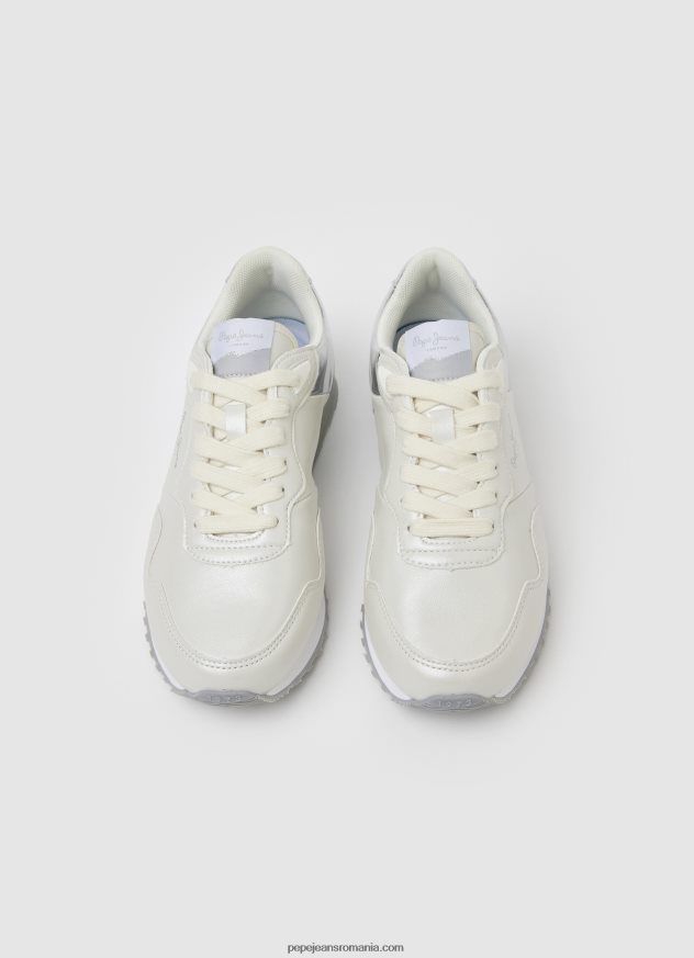 pantofi sport combinați london femei Pepe Jeans alb de fabrică 6Z0R46588