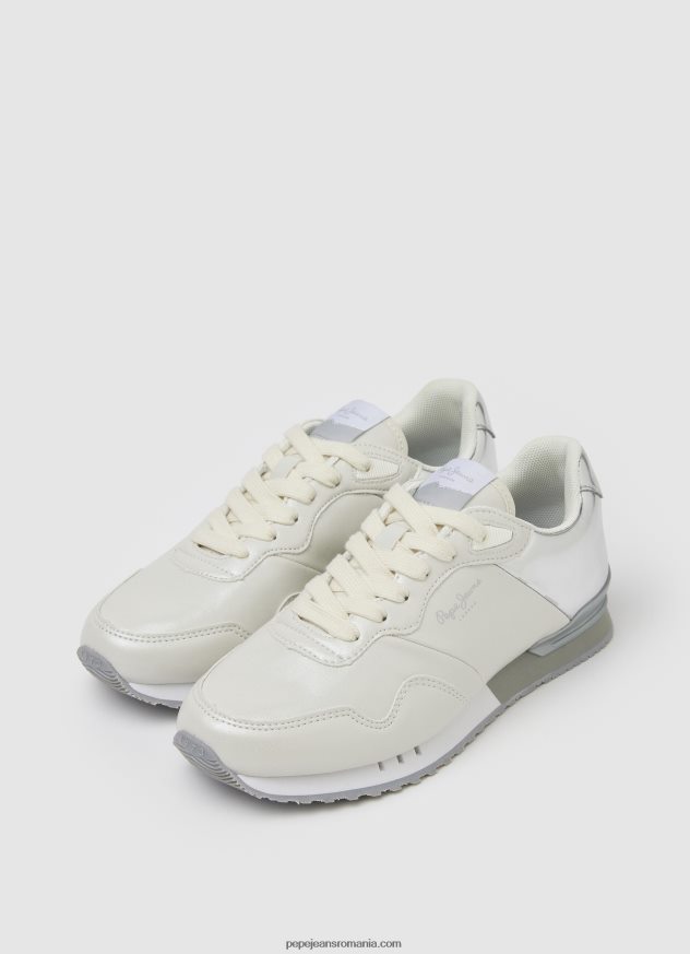 pantofi sport combinați london femei Pepe Jeans alb de fabrică 6Z0R46588