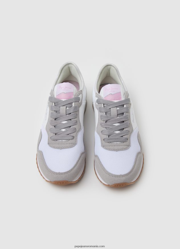 pantofi sport combinați london troy femei Pepe Jeans alb 6Z0R46590
