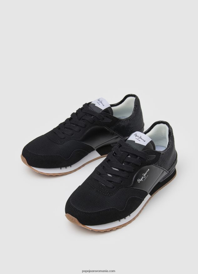 pantofi sport combinați london troy femei Pepe Jeans negru 6Z0R46611