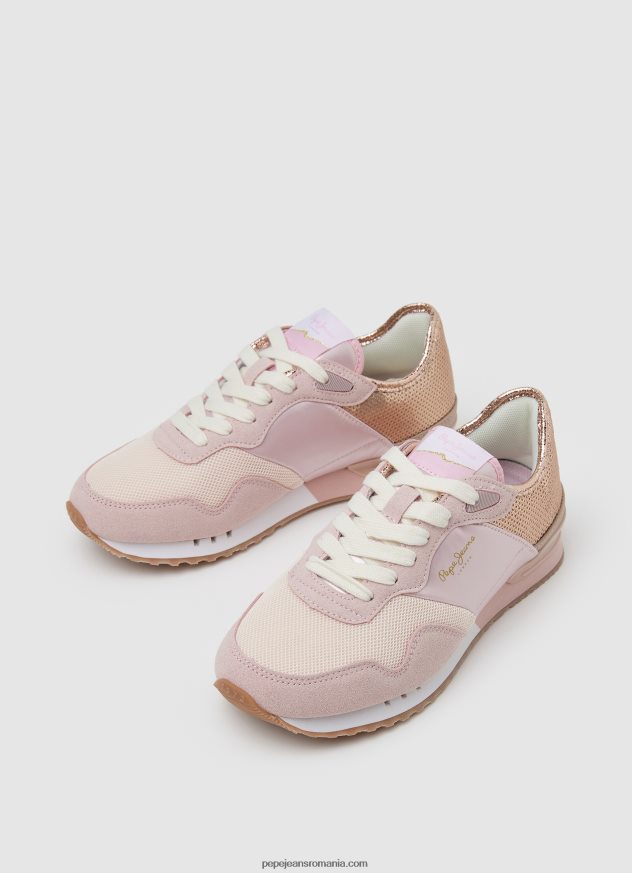 pantofi sport combinați london troy femei Pepe Jeans roz de fabrică 6Z0R46589