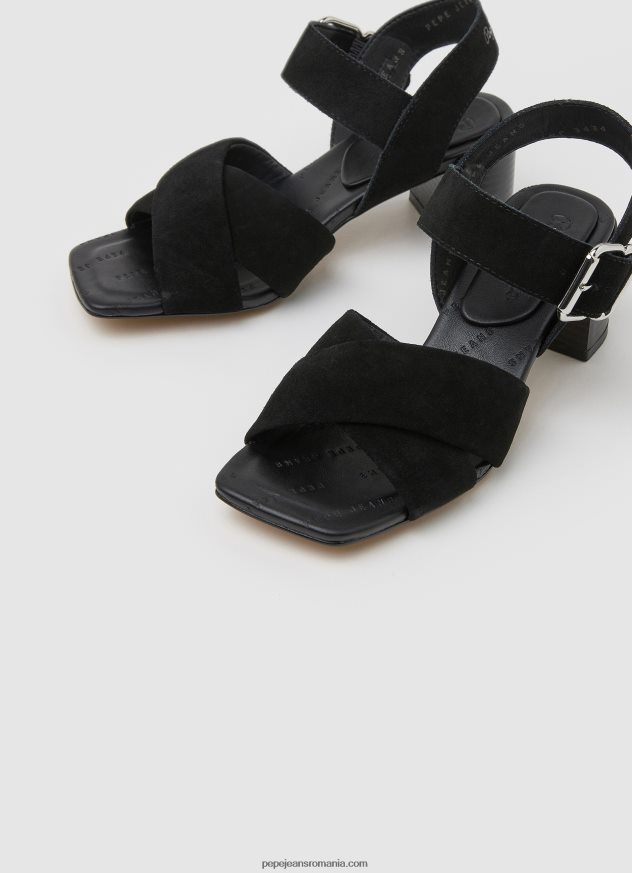 sandale altea basic din piele intoarsa femei Pepe Jeans negru 6Z0R46648