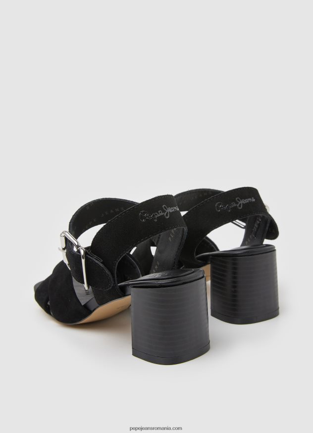 sandale altea basic din piele intoarsa femei Pepe Jeans negru 6Z0R46648