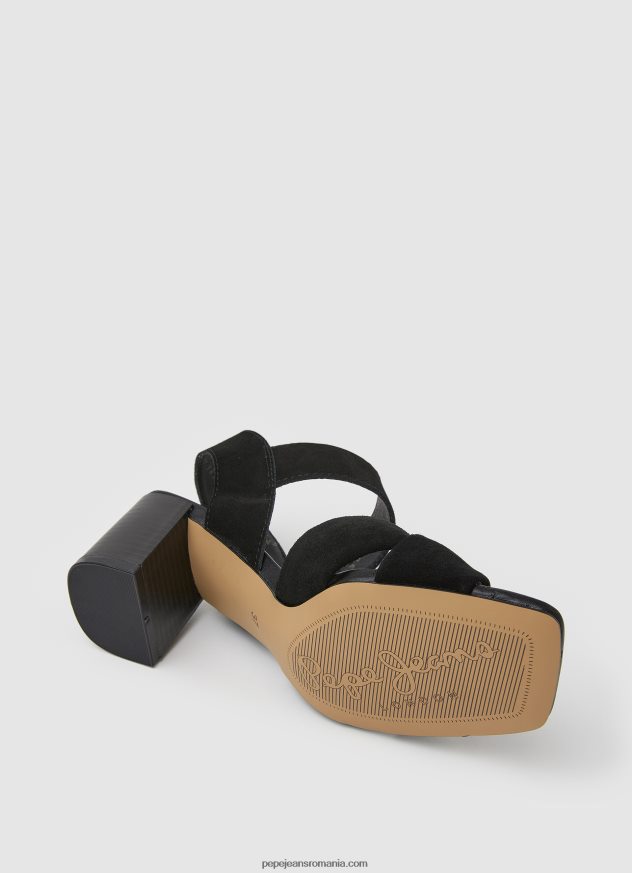 sandale altea basic din piele intoarsa femei Pepe Jeans negru 6Z0R46648