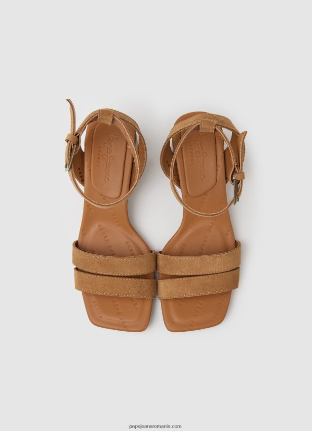 sandale altea inteligente din piele intoarsa femei Pepe Jeans tutun 6Z0R46642