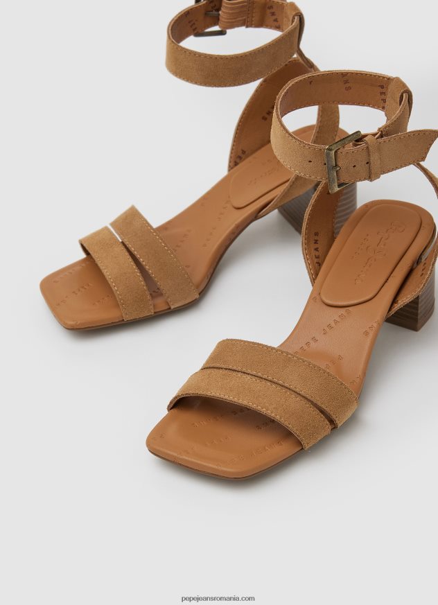 sandale altea inteligente din piele intoarsa femei Pepe Jeans tutun 6Z0R46642