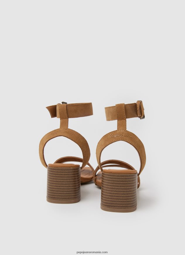 sandale altea inteligente din piele intoarsa femei Pepe Jeans tutun 6Z0R46642