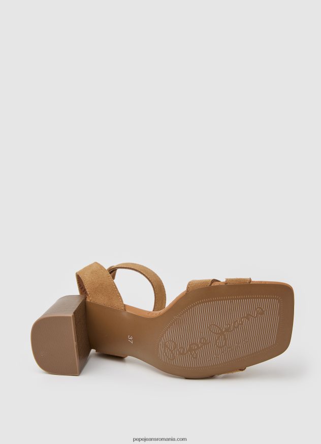 sandale altea inteligente din piele intoarsa femei Pepe Jeans tutun 6Z0R46642