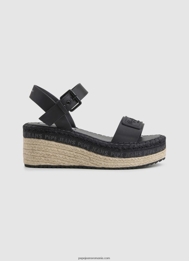 sandale cu pană marca witney femei Pepe Jeans negru 6Z0R46643