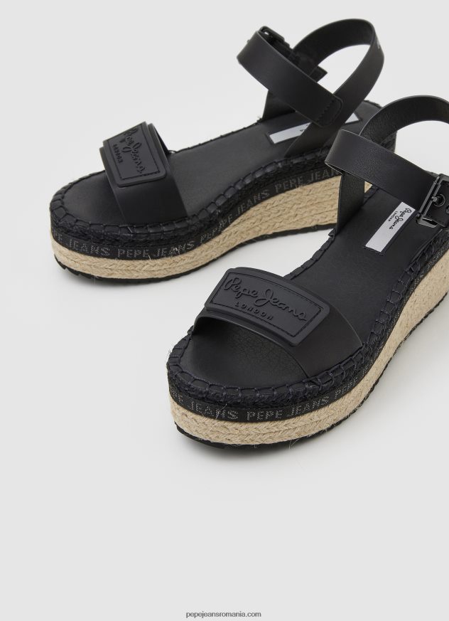 sandale cu pană marca witney femei Pepe Jeans negru 6Z0R46643