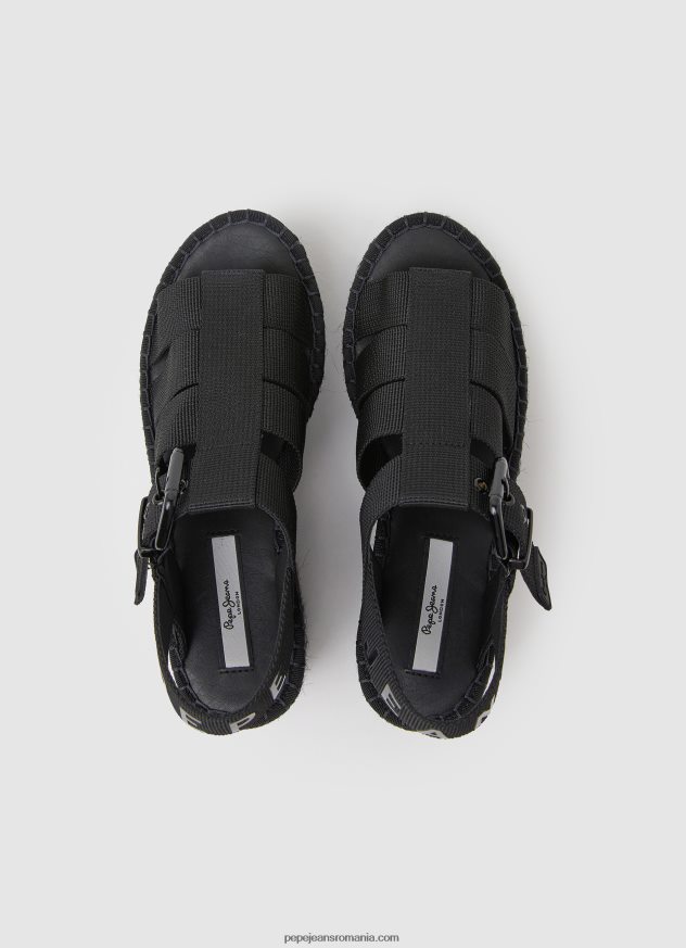 sandale cu pană witney sunny femei Pepe Jeans negru 6Z0R46647