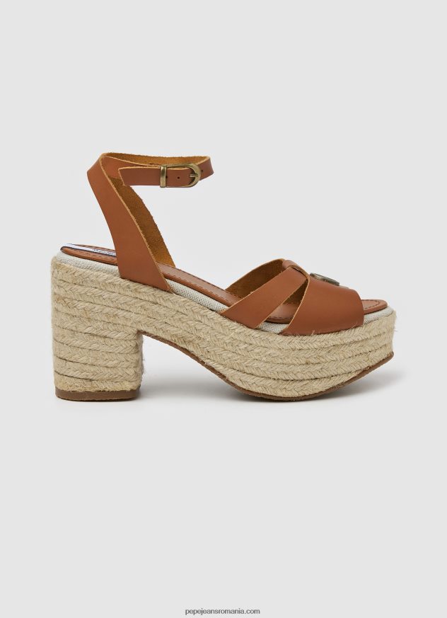 sandale din piele taffy day femei Pepe Jeans bronzat 6Z0R46645