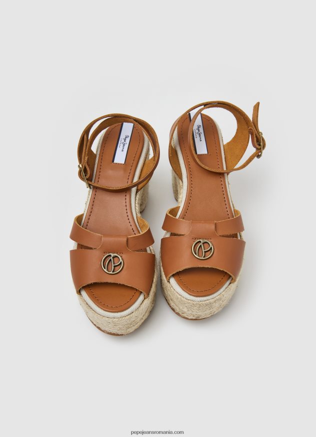 sandale din piele taffy day femei Pepe Jeans bronzat 6Z0R46645