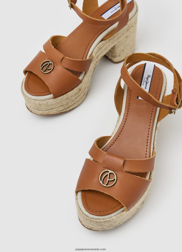 sandale din piele taffy day femei Pepe Jeans bronzat 6Z0R46645