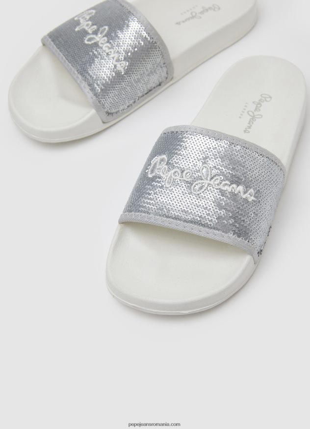 glisor dulce șlapi de plajă femei Pepe Jeans argint perlat 6Z0R46694
