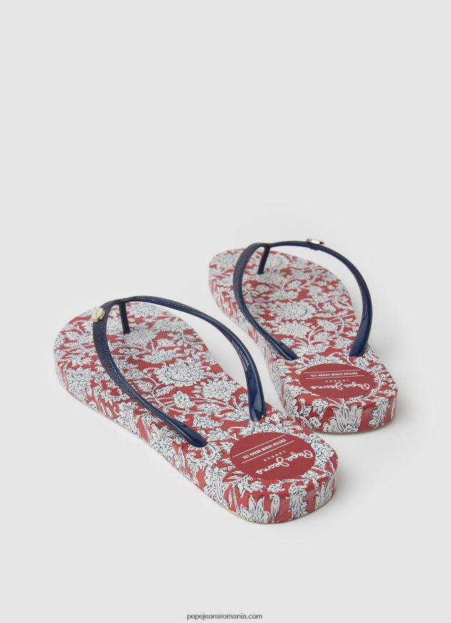 șlapi de plajă cu rake floral femei Pepe Jeans roșu 6Z0R46702