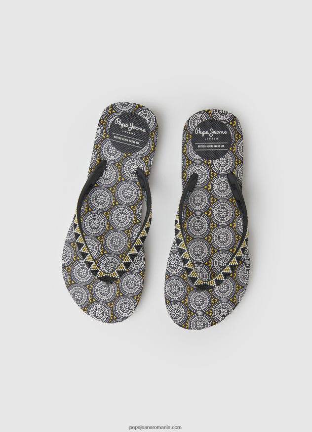 rake coin beach flip flops femei Pepe Jeans negru 6Z0R46704
