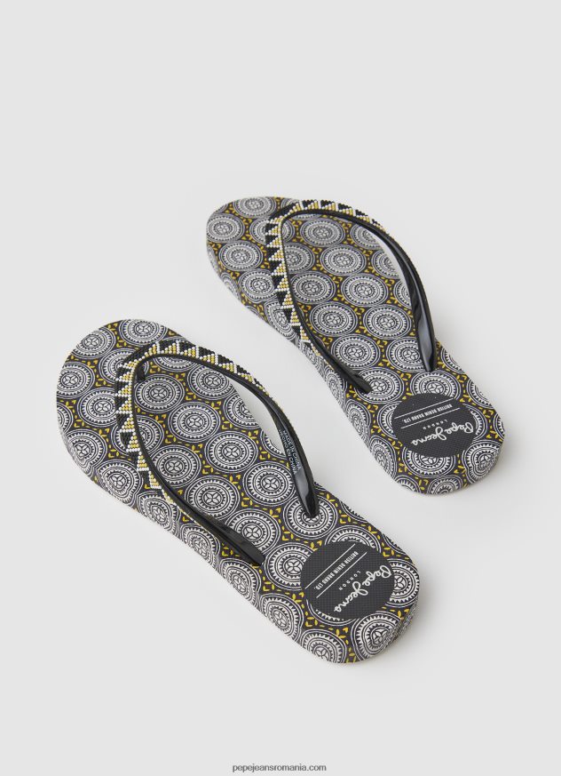 rake coin beach flip flops femei Pepe Jeans negru 6Z0R46704