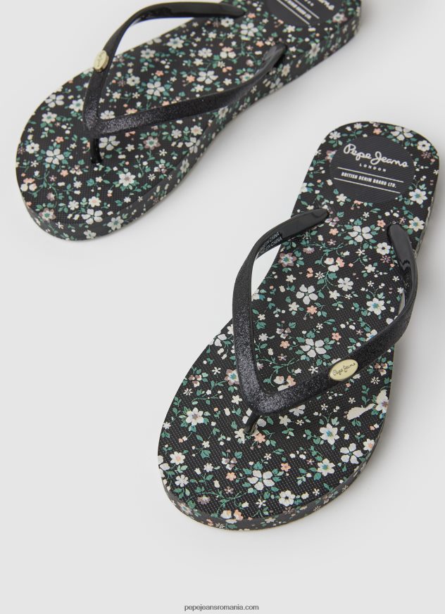 rake garden night beach flip flops femei Pepe Jeans negru 6Z0R46701